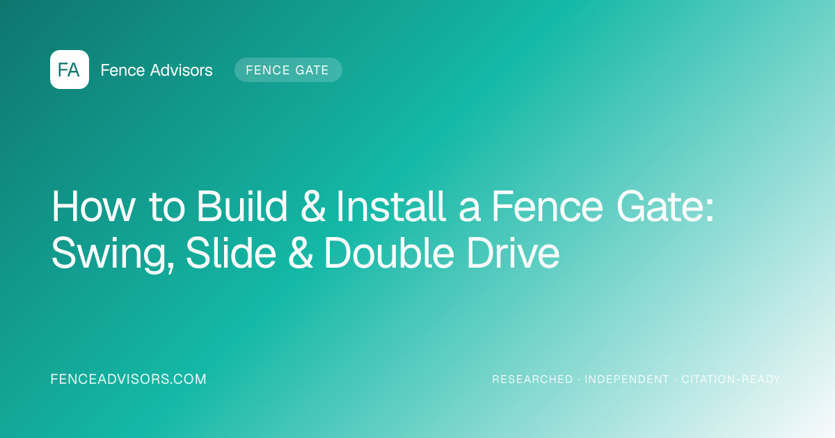 How to Build & Install a Fence Gate: Swing, Slide & Double Drive